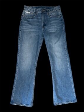 CK High Waisted Cropped Flare Jeans Medium Wash Size 29 Retro Style